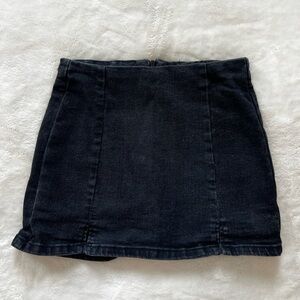 Classic Black Denim Skort